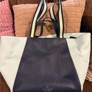 Kate Spade Rosie with Pebbled LeatherNavy and Light Blue Tote